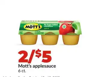 Hy-Vee Mott's applesauce offer