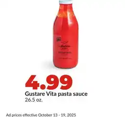Hy-Vee Gustare Vita pasta sauce offer