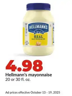 Hy-Vee Hellmann's mayonnaise offer