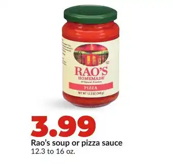 Hy-Vee Rao's soup or pizza sauce offer