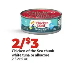 Hy-Vee Chicken of the Sea chunk white tuna or albacore offer