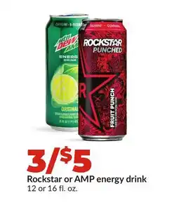 Hy-Vee Rockstar or AMP energy drink offer