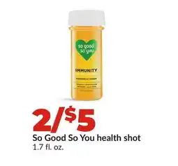 Hy-Vee So Good So You health shot offer
