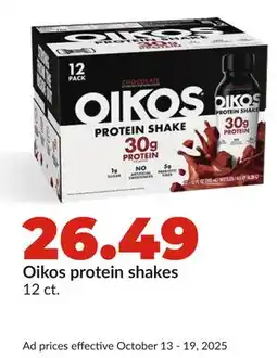 Hy-Vee Oikos protein shakes offer