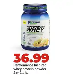 Hy-Vee Performance Inspired whey protein powder offer