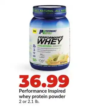 Hy-Vee Performance Inspired whey protein powder offer