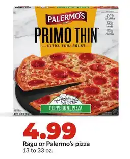 Hy-Vee Ragu or Palermo's pizza offer