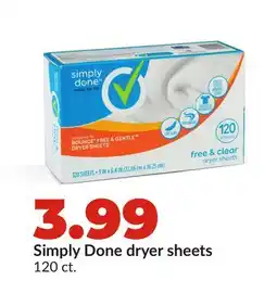 Hy-Vee Simply Done dryer sheets offer
