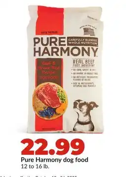 Hy-Vee Pure Harmony dog food offer