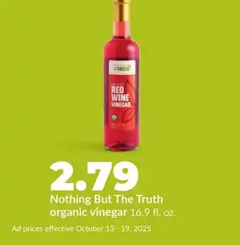 Hy-Vee Nothing But The Truth organic vinegar offer