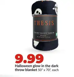 Hy-Vee Halloween glow in the dark throw blanket offer