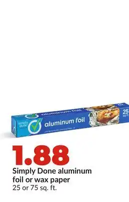 Hy-Vee Simply Done aluminum foil or wax paper offer