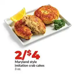 Hy-Vee Maryland style imitation crab cakes offer