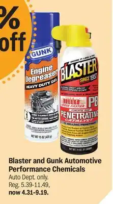 Meijer Blaster and Gunk Automotive Performance Chemicals offer