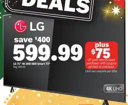 Meijer LG 75 4K UHD HDR Smart TV offer