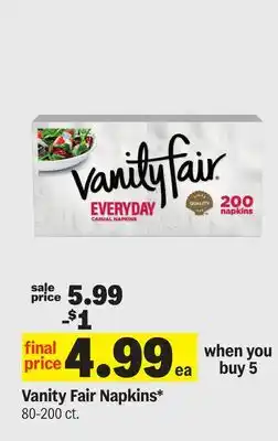 Meijer Vanity Fair Napkins offer
