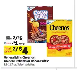 Meijer General Mills Cheerios, Golden Grahams or Cocoa Puffs offer