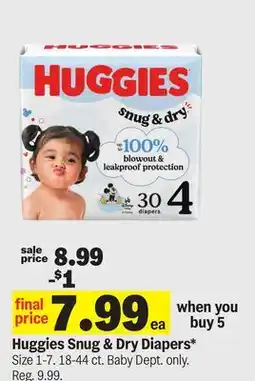 Meijer Huggies Snug & Dry Diapers offer