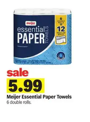 Meijer Meijer Essential Paper Towels offer