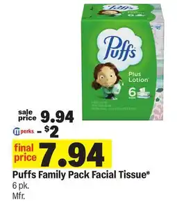 Meijer Puffs Family Pack Facial Tissue offer