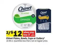 Meijer Chinet Plates, Bowls, Cups or Cutlery offer