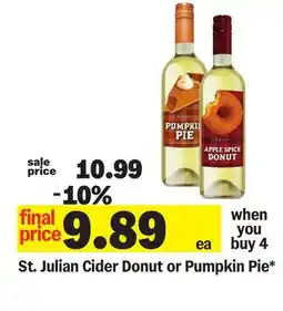 Meijer St. Julian Cider Donut or Pumpkin Pie offer