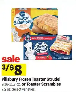 Meijer Pillsbury Frozen Toaster Strudel 9.16-11.7 oz. or Toaster Scrambles 7.2 oz offer