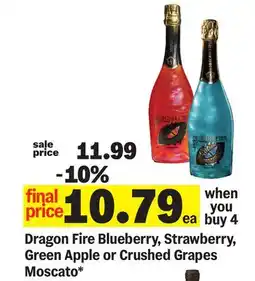 Meijer Dragon Fire Blueberry, Strawberry, Green Apple or Crushed Grapes Moscato offer
