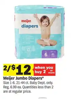 Meijer Meijer Jumbo Diapers offer