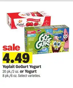 Meijer Yoplait GoGurt Yogurt 20 pk./2 oz. or Yogurt 8 pk./6 oz offer