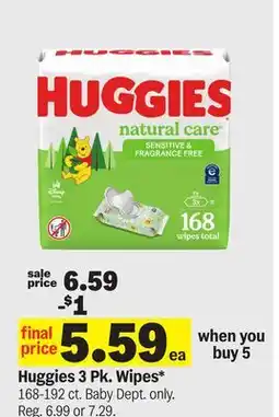 Meijer Huggies 3 Pk. Wipes offer