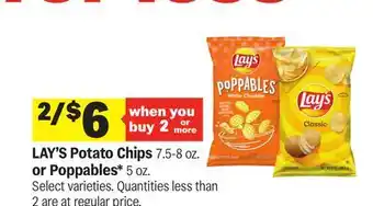 Meijer LAY'S Potato Chips 7.5-8 oz. or Poppables* 5 oz offer