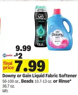 Meijer Downy or Gain Liquid Fabric Softener offer