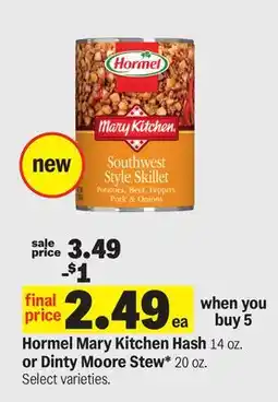 Meijer Hormel Mary Kitchen Hash 14 oz. or Dinty Moore Stew offer
