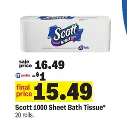 Meijer Scott 1000 Sheet Bath Tissue offer