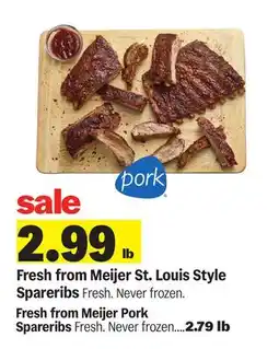 Meijer Fresh from Meijer St. Louis Style Spareribs offer
