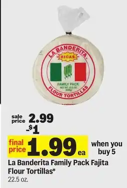 Meijer La Banderita Family Pack Fajita Flour Tortillas offer