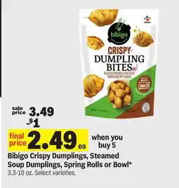 Meijer Bibigo Crispy Dumplings, Steamed Soup Dumplings, Spring Rolls or Bowl offer