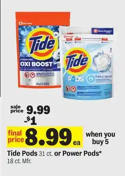 Meijer Tide Pods 31 ct. or Power Pods offer