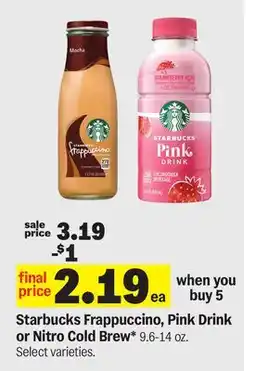 Meijer Starbucks Frappuccino, Pink Drink or Nitro Cold Brew offer