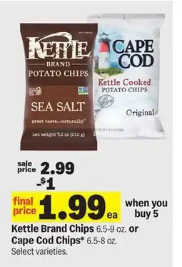 Meijer Kettle Brand Chips 6.5-9 oz. or Cape Cod Chips 6.5-8 oz offer