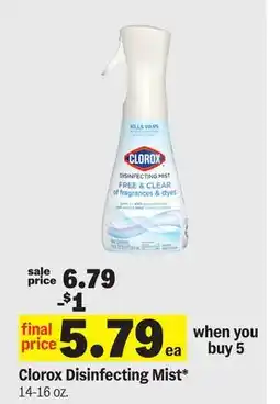 Meijer Clorox Disinfecting Mist offer