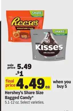 Meijer Hershey's Share Size Bagged Candy offer