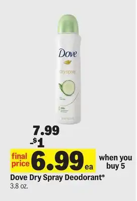 Meijer Dove Dry Spray Deodorant offer
