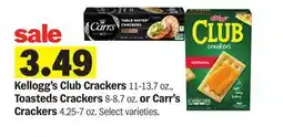 Meijer Kellogg's Club Crackers 11-13.7 oz., Toasteds Crackers 8-8.7 oz. or Carr's Crackers 4.25-7 oz offer