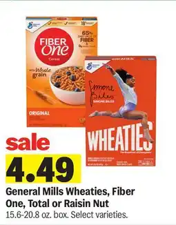 Meijer General Mills Wheaties, Fiber One, Total or Raisin Nut offer