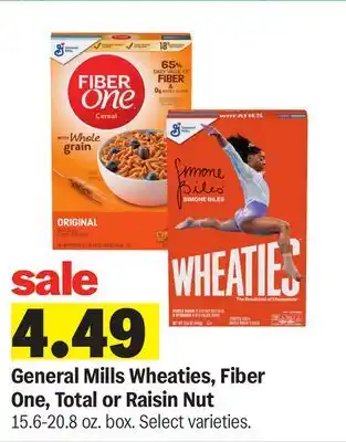 Meijer General Mills Wheaties, Fiber One, Total or Raisin Nut offer