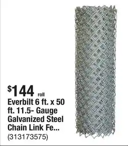 The Home Depot Everbilt 6 ft. x 50 ft. 11.5- Gauge Galvanized Steel Chain Link Fence Fabric offer