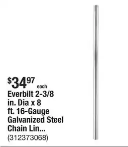 The Home Depot Everbilt 2-3/8 in. Dia x 8 ft. 16-Gauge Galvanized Steel Chain Link Fence Corner Post offer