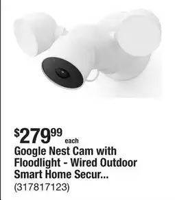 The Home Depot Google Nest Cam with Floodlight - Wired Outdoor Smart Home Security Camera offer